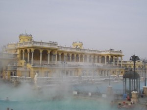 The Széchenyi baths in winter
