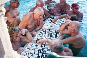 Chess players at the the Széchenyi baths
